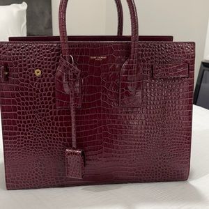 Saint Laurent Sac De Jour Crocodille Satchel